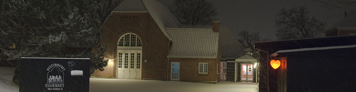 Kulturhuset Elværket i snevejr. Foto: Kenneth Jensen.
